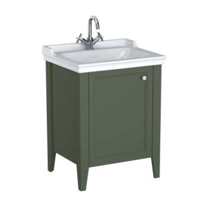 Ensemble meuble-lavabo VitrA Valarte 65803 64,5 x 53 x 88 cm, à gauche, structure vert vintage/meuble-lavabo blanc brillant