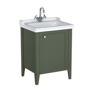 Ensemble meuble-lavabo VitrA Valarte 65804 64,5 x 53 x 88 cm, côté droit, structure vert vintage/meuble-lavabo blanc brillant