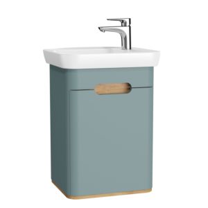 VitrA Sento vanity unit set 65869 50x37.5x68.5cm, right-hand door hinge, fjord green matt, decor