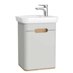 VitrA Sento vanity unit set 65981 50x37.5x68.5cm, right-hand door hinge, light grey matt, decor