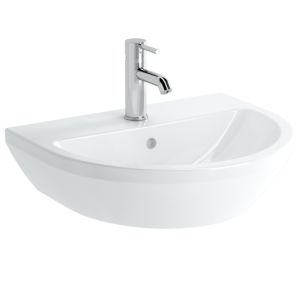 VitrA Integra Waschtisch 7067L003-0001 54,5 x 45 cm, weiß, mit Überlauf/Hahnloch mittig