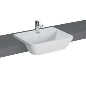 VitrA Integra semi-recessed washbasin 7069B003-0001 55x45cm, white, without overflow, 1 tap hole in the center
