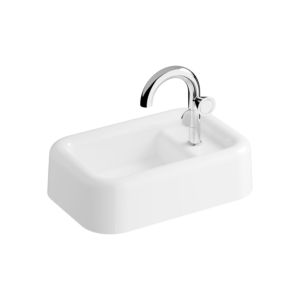 Vitra Liquid washbasin 7315B403-0041 58x38.5x16.5cm, asymmetrical, without overflow, white high-gloss VC, 2000 tap hole in the middle