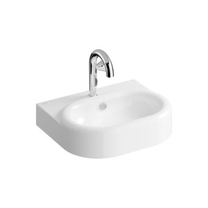 VitrA Liquid washbasin 7316B403-0001 60x50x15cm, with overflow, white high gloss VC, 1 tap hole in the center