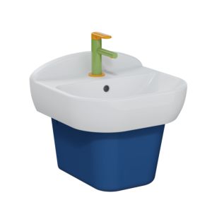VitrA Sento Kids Waschtisch 7350B003-0001 45,5x40cm, Hahnloch mittig, weiß hochglanz, mit Überlauf
