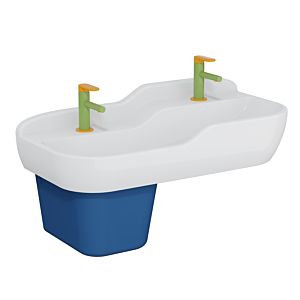VitrA Sento Kids Reihen-Waschtisch 7351B003-1739 85,5x40,5cm, 2 Höhen, je 1 Hahnloch mittig, weiß hochglanz, ohne Überlauf
