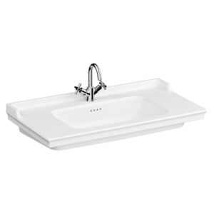 Meuble vasque VitrA Valarte 7803B003-0001 blanc brillant, 99,5 x 53 x 21,5 cm, 1 trou de robinetterie, 4 trop-pleins centraux