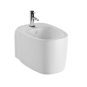 Bidet mural VitrA Plural 7831B401-0288 36 x 54,5 cm, trop-plein, 1 trou de robinetterie au centre, edelweiss, VC