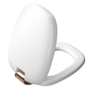 Abattant de toilettes VitrA Plural 126-401-029 36,4 x 47,6 x 5 cm, avec mécanisme de fermeture amortie et fixation rapide, coloris edelweiss/cuivre