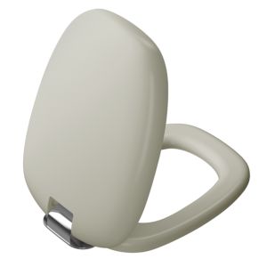 Abattant de toilettes VitrA Plural 126-420-009 36,4 x 47,6 x 5 cm, avec mécanisme de fermeture amortie, fixation rapide, taupe mat/chrome