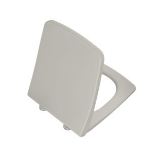 Abattant de toilette VitrA Metropole Slim Wrap 132-420R009 avec mécanisme de fermeture amortie et fixation rapide, amovible, taupe mat