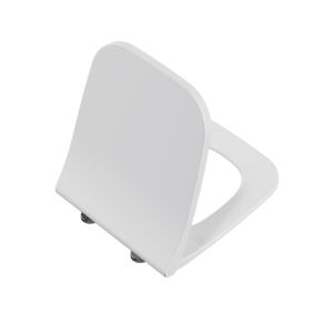 Abattant de toilettes VitrA Shift 191-003R419 avec mécanisme de fermeture amortie, fixation rapide, charnière en acier inoxydable, amovible, blanc brillant