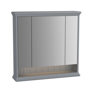 VitrA Valarte LED-Spiegelschrank 62232 78x17x76cm, 3 Spiegeltüren, Korpus grau matt