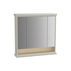 VitrA Valarte LED mirror cabinet 62233 78x17x76cm, 3 mirrored doors, ivory matt body