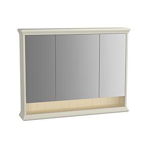 Armoire de toilette VitrA Valarte LED 62236, 98 x 17 x 76 cm, 3 portes miroir, corps ivoire mat