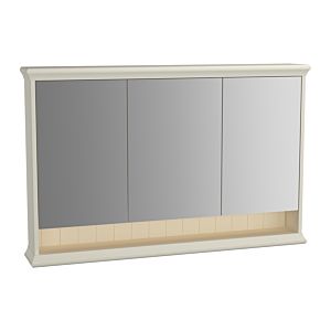 Armoire de toilette VitrA Valarte LED 62239 118x17x76cm, 3 portes miroir, corps ivoire mat