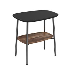 VitrA Plural Beistelltisch 64066 56,5 x 41,5 x 59 cm, Ablage walnuss, freistehend, schwarz matt