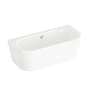 VitrA Geo Badewanne 65411008000 165 x 75 x 56,5 cm, Inhalt 210 l, back to wall, Mittelablauf