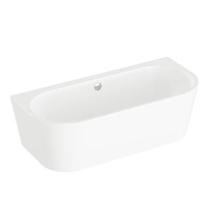 VitrA Geo Bathtub 65421008000 180 x 80 x 56.5 cm, capacity 238 l, back to wall, center drain