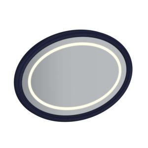 Miroir plat VitrA Valarte 65789 1000x45x700mm, ovale, éclairage LED, corps bleu acier laqué