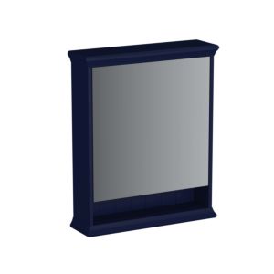 Armoire de toilette VitrA Valarte LED 65791 63x17x76, à gauche, étagère ouverte éclairée, corps laqué bleu acier