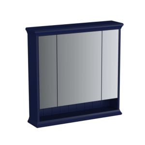 VitrA Valarte LED-Spiegelschrank 65793 78x17x76cm, 3 Spiegeltüren, Korpus stahlblau, lackiert
