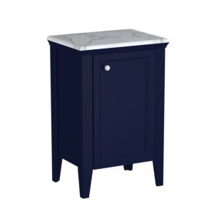 Meuble haut VitrA Valarte 65799 53,5 x 39,5 x 83 cm, à droite, sur pied, corps laqué bleu acier