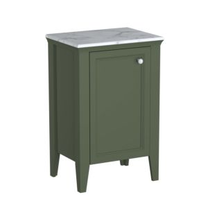 Meuble haut VitrA Valarte 65810 53,5 x 39,5 x 83 cm, ouverture à gauche, sur pied, corps laqué vert vintage