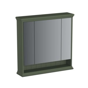 Armoire de toilette VitrA Valarte LED 65832, 78 x 17 x 76 cm, 3 portes miroir, corps laqué vert vintage