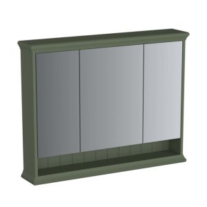 Armoire de toilette VitrA Valarte LED 65833, 98 x 17 x 76 cm, 3 portes miroir, corps laqué vert vintage