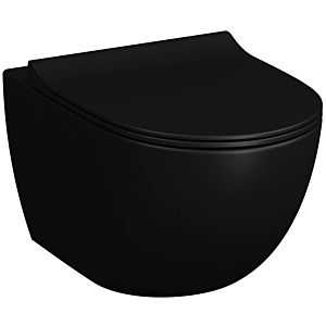 WC suspendu VitrA Sento, à chasse d&#39;eau profonde 7748B483-0101 36,5 x 54 cm, 3/6 l, sans bride, noir mat VC