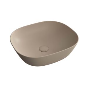 Bol de comptoir VitrA Plural 7810B474-0016, 45 x 38 x 13,5 cm, en argile mate, plat, rectangulaire, sans trop-plein ni trou de robinetterie.