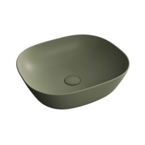 VitrA Plural countertop bowl 7810B475-0016 45 x 38 x 13.5 cm, moss matt, flat, rectangular, without overflow/tap hole