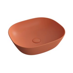 VitrA Plural Aufsatzschale 7810B477-0016 45 x 38 x 13,5 cm, rote Erde matt, flach, rechteckig, ohne Überlauf/Hahnloch