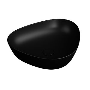 VitrA Plural Aufsatzschale 7812B483-0016 47 x 40 x 13 cm, schwarz matt, asymmetrisch, ohne Überlauf/Hahnloch