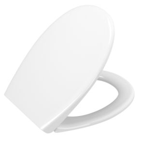 Abattant de toilettes VitrA S20 84-003-401 35,5 x 45 cm, blanc, charnières en acier inoxydable, amovible, sans mécanisme de fermeture amortie