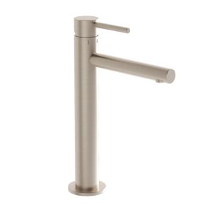 Mitigeur de lavabo VitrA Origin A4255734, saillie 145 mm, sans bonde, pour vasque à poser, nickel brossé