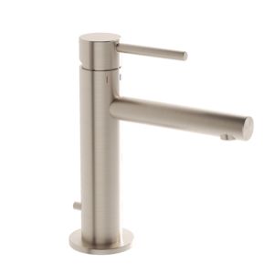 Mitigeur de lavabo VitrA Origin A4256834, saillie de 125 mm, installation monotrou, avec bonde, nickel brossé