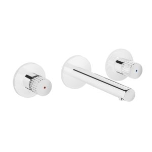 VitrA Origin Fertigmontageset A42582 Unterputz-Waschtisch-Zweigriffarmatur, Ausladung 150-180mm, 2 Griffe, chrom