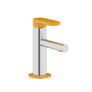 Mitigeur de lavabo monocommande VitrA Sento Kids A42666 chromé et jaune, sans bonde