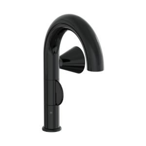 Mitigeur lavabo monocommande VitrA Liquid A4274939, saillie 175 mm, installation monotrou, sans bonde, noir brillant