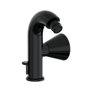 Mitigeur monocommande VitrA Liquid Bidet A4275839, saillie 95 mm, installation monotrou, avec bonde G 1 1/4, noir brillant