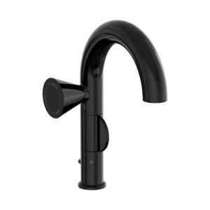 VitrA Liquid Waschtisch-Einhebelmischer A4278639 Ausladung 175mm, Einlochmontage, mit Ablaufgarnitur G 1 1/4, schwarz hochglanz