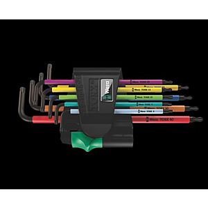 Jeu de clés coudées Wera 05024335001 967/9 TX BO Multicolour BlackLaser, 9 pièces