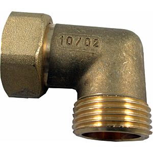 Wolf Fitting elbow 90Gr 1&quot;AG 2009011 with over nut, brass