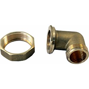 Wolf Fitting elbow 90Gr 1&quot;AG - 1 1/2&quot; 2009012 with over-nut, brass