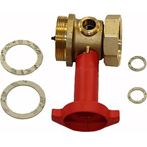 Wolf vanne d&#39;arrêt DN32 débit 2073138 avec alésage, poignée rouge