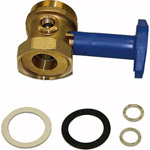 Wolf shut-off valve DN32 return 2073139 with bore, blue handle