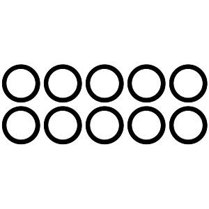 Wolf seal 38.5x29x2 EPDM/KTW G1 1/4&quot; 2484913 set of 10 pieces, for LS-2