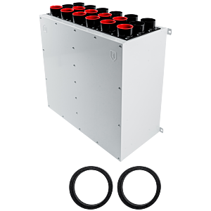 Wolf Cwl Luftverteiler 2577607 DN 160, 2 x 9 Stuzen DN 75, mit 5 Rohrkappen